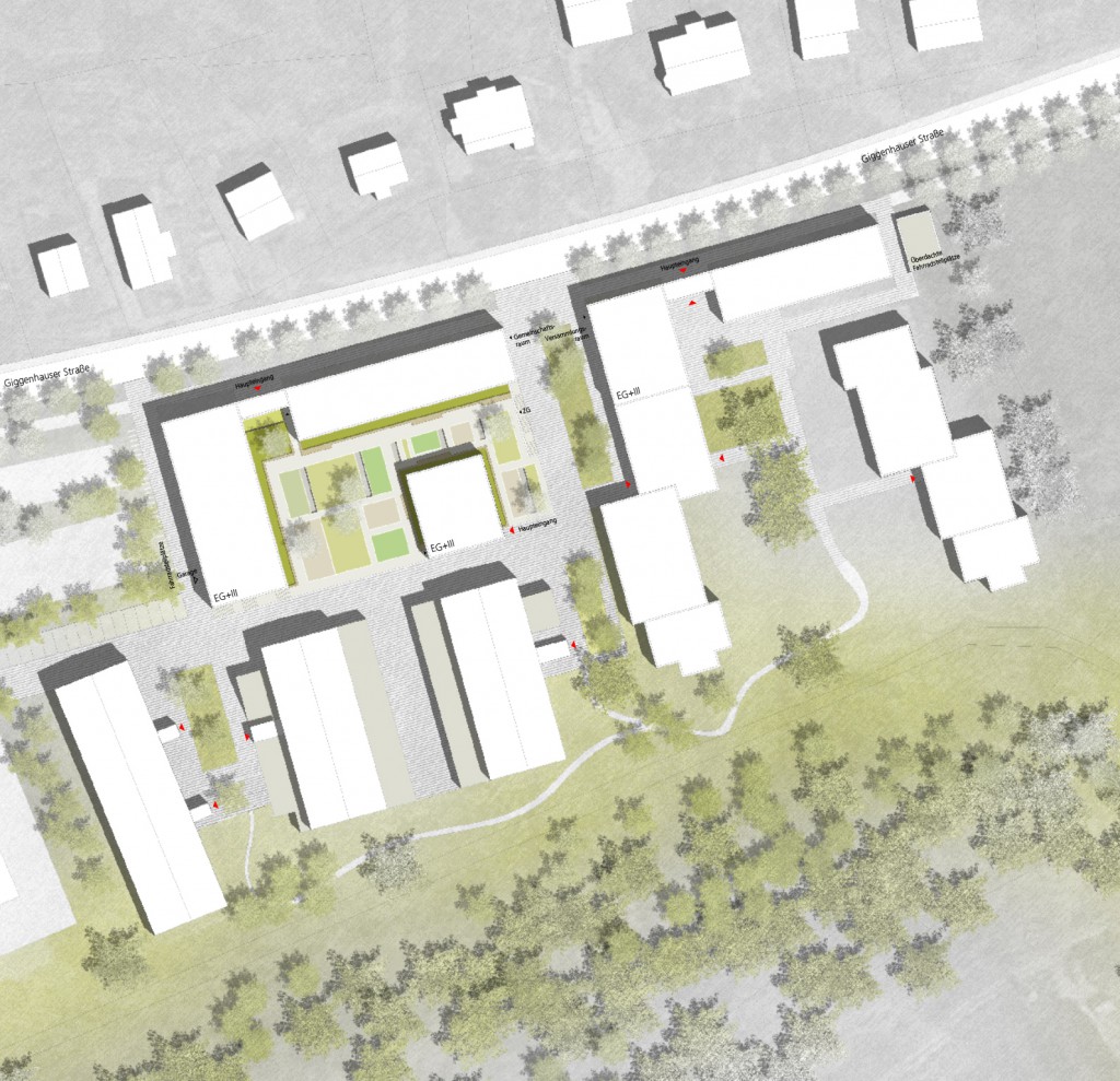 Entwurf: Nickl & Partner Architekten AG - Lageplan WEIHENSTEPHAN Erweiterung der Wohnanlage für Studierende