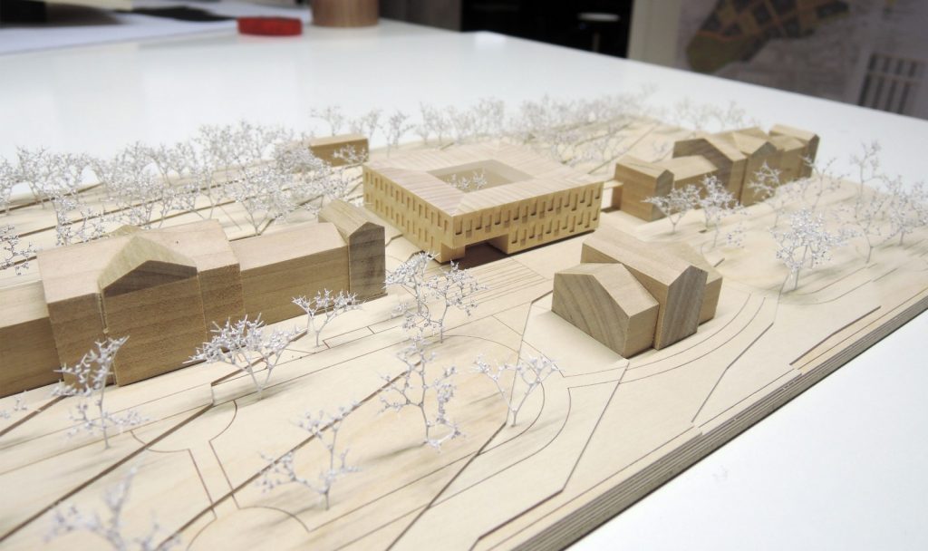 Entwurf: Nickl & Partner Architekten AG - Modell - Wettbewerb - Umbau, Sanierung, Erweiterungsneubau des Sächsisches Krankenhaus Altscherbitz