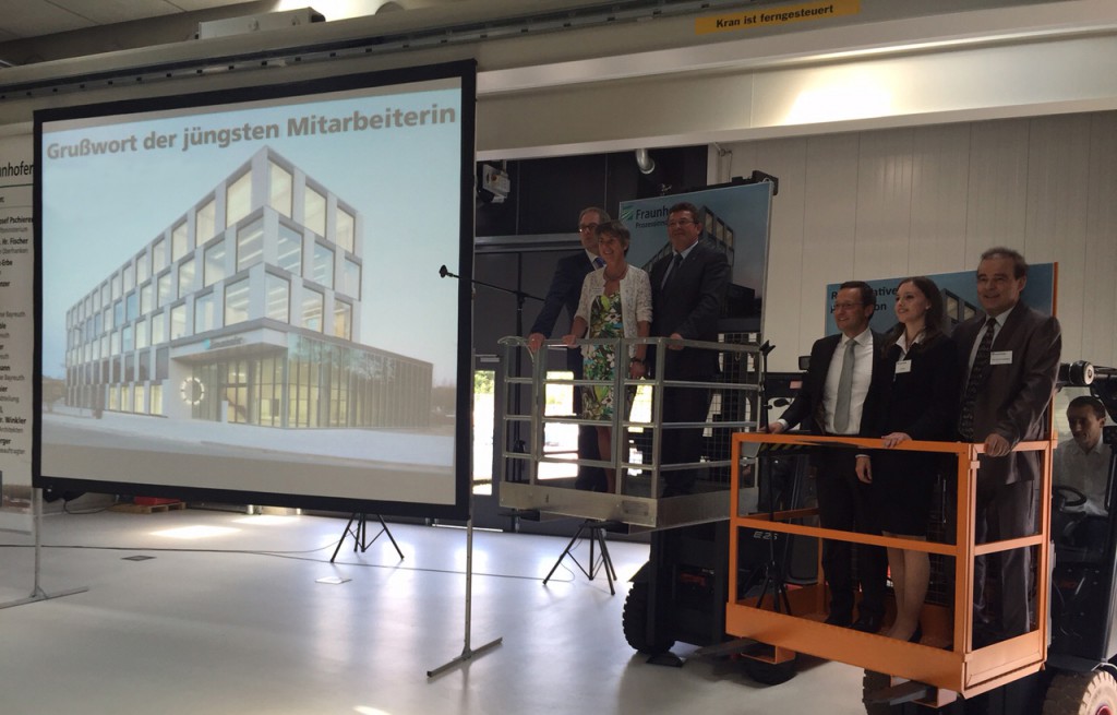 (von links) Prof. Dr. Leible, Oberbürgermeisterin Brigitte Merk-Erbe, Franz-Josef Pschierer, Dr. Stefan Freiberger, Melanie Klein, Rolf Steinhilper