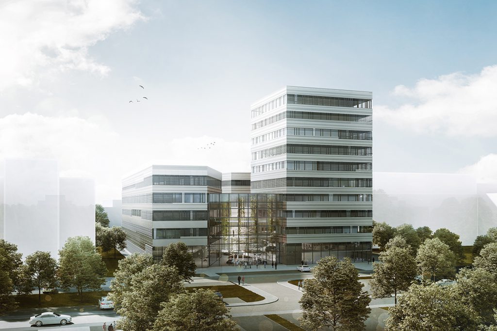 Exterior perspective, design: Nickl & Partner Architekten AG